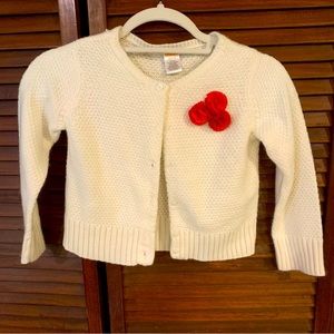 Gymboree Knitted Cardigan Sweater with 3D Flower Decoration Size S (5-6)